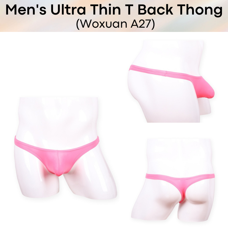 Men's Thong : Ultra Thin T Back Underwear (Woxuan A27)