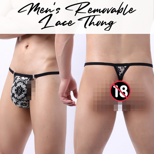 Men's Thong : Oriental Design Lace with Removable Clip Underwear (Yutata B601)