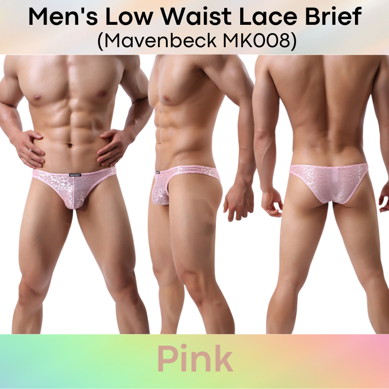 Men's Brief : Low Waist Lace Underwear (Manvenbeck 008)