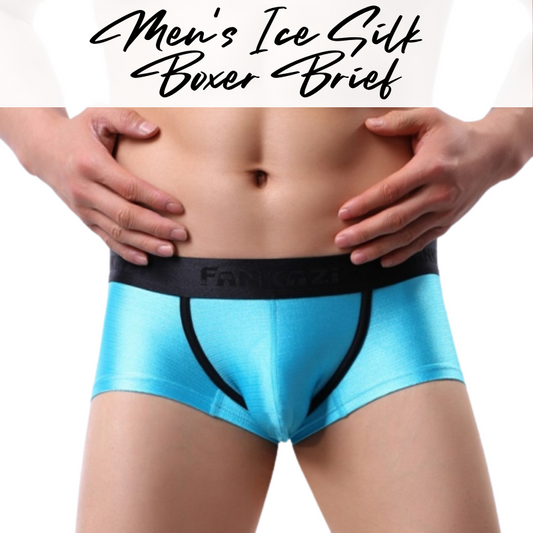 Men's Boxer : Low Waist Ice Silk Underwear (Fankazi F3001)