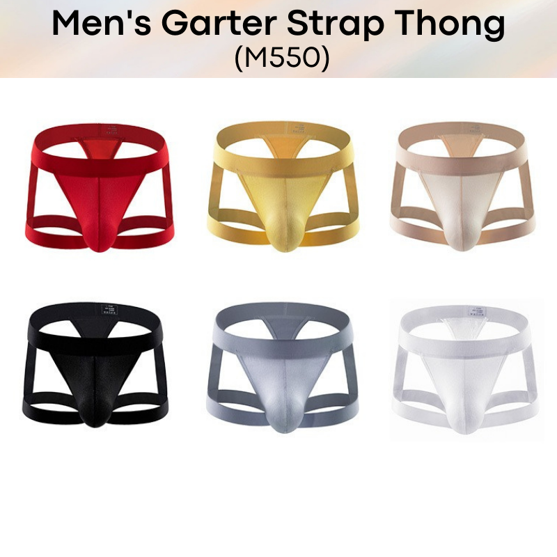 Men's Thong : Garter Strap Thong Underwear (Miboer M550)
