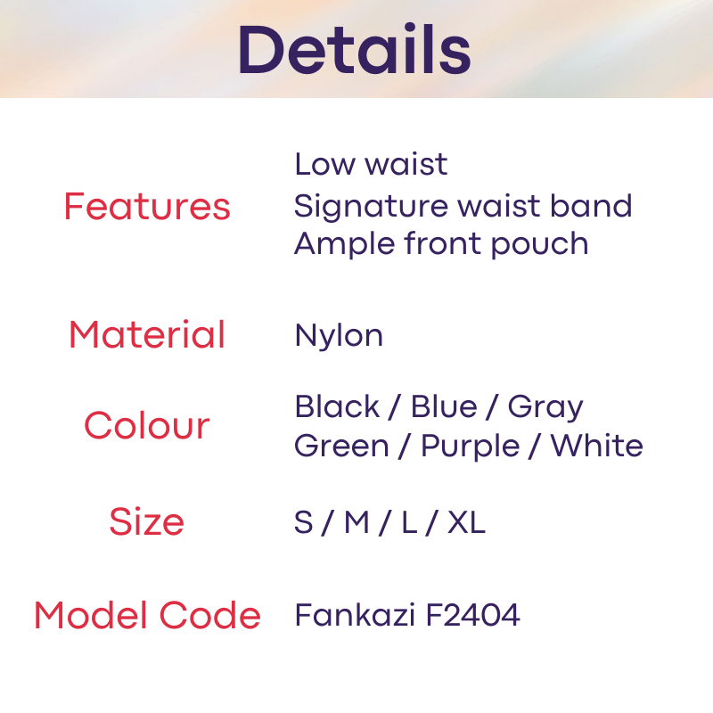 Men's Brief : Low Waist Nylon Underwear (Fankazi F2404)