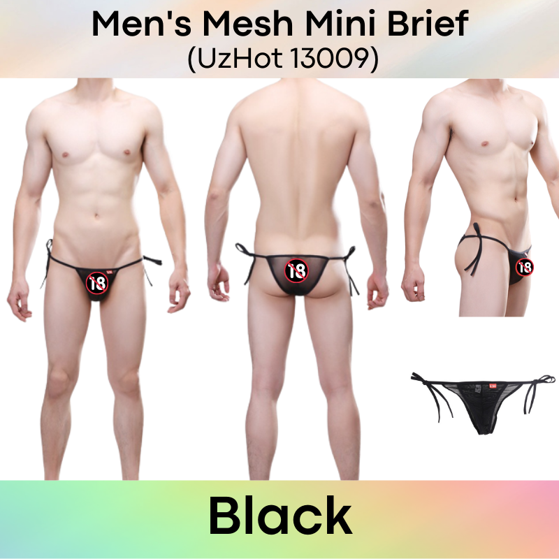 Men's Brief : Mesh with Side Tie Underwear (UzHot 13009)