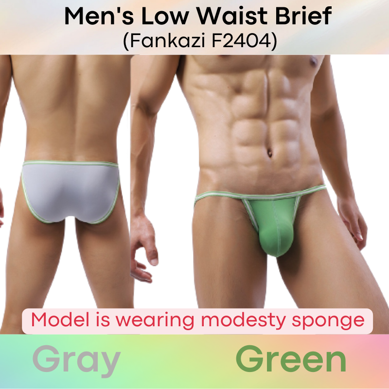 Men's Brief : Low Waist Nylon Underwear (Fankazi F2404)