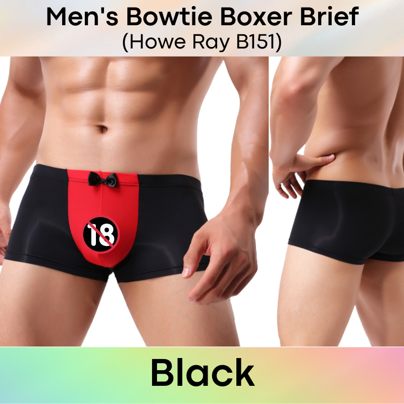 Men's Boxer : Bowtie Accessory Dual Colour Contrast Boxer Underwear (Howe Ray B151)