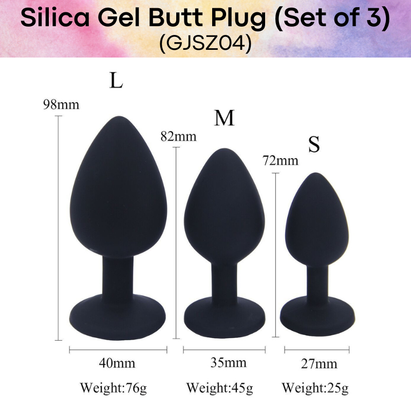 Adult Toy : Silica Gel Butt Plug Set of 3 (GJSZ04)