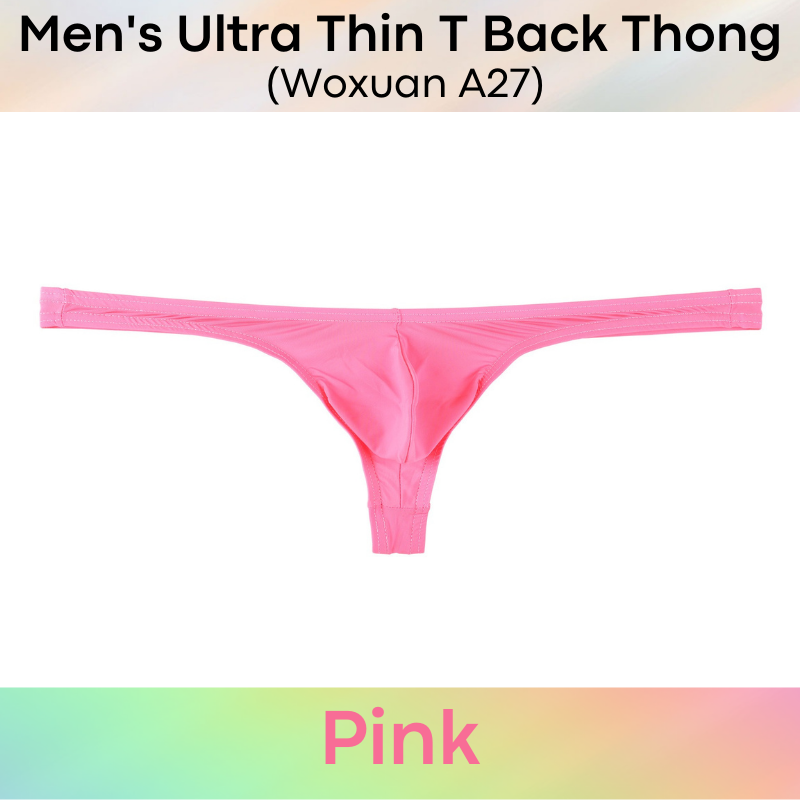 Men's Thong : Ultra Thin T Back Underwear (Woxuan A27)