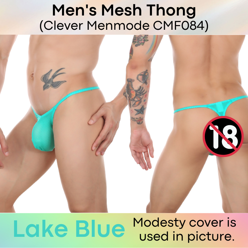 Men's Thong : Textured Mesh Large Pouch Underwear (Clever Menmode CMF084)