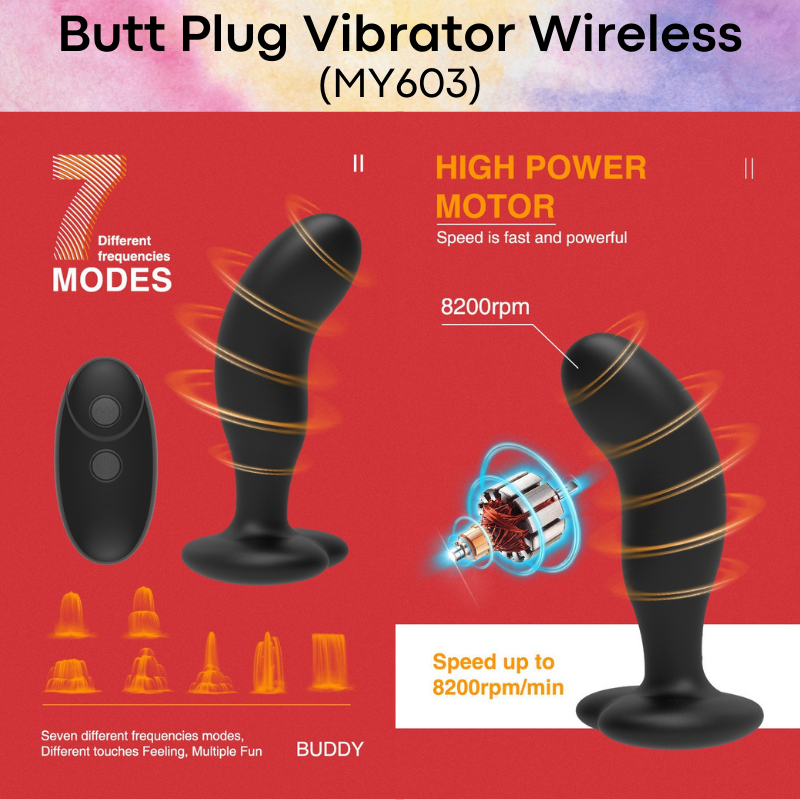 Adult Toy : Butt Plug Vibrator with Wireless Remote Control (MY603)