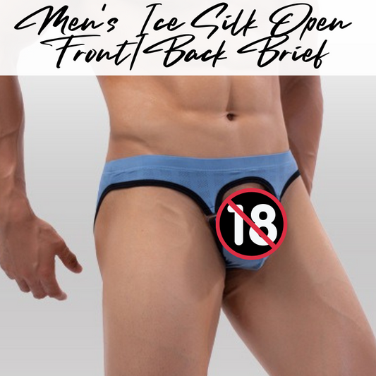 Men's Brief : Ice Silk Front/Back Opening Underwear (D3015)