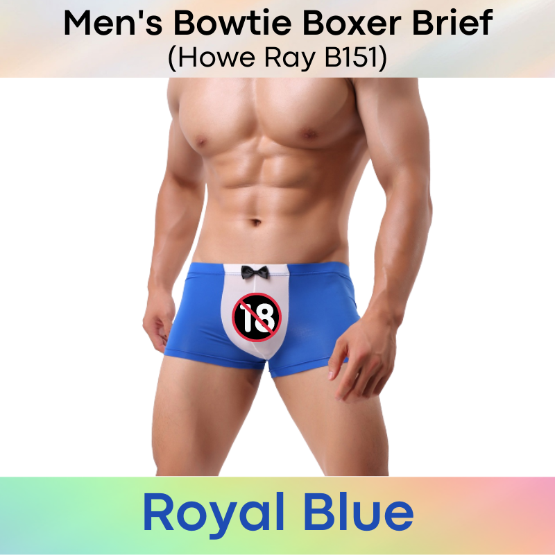 Men's Boxer : Bowtie Accessory Dual Colour Contrast Boxer Underwear (Howe Ray B151)