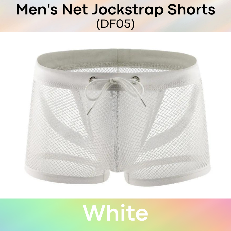 Men's Shorts : Net See Through with Inner Jockstrap Shorts (DF05)