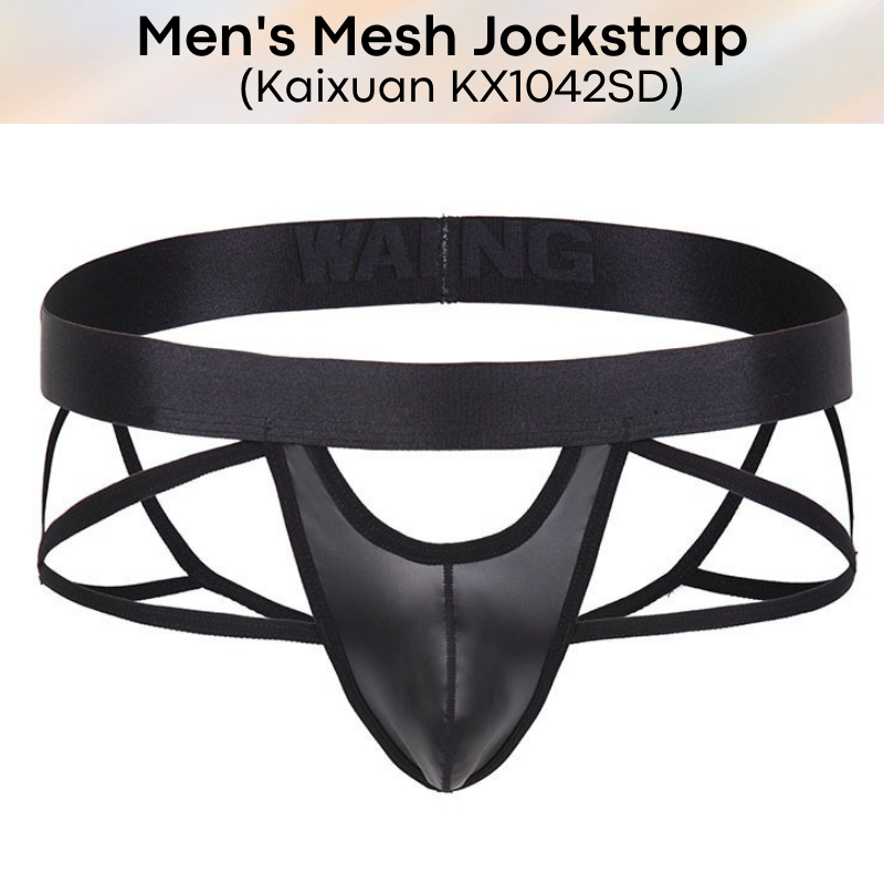 Men's Thong / Jockstrap : Mesh Front Cover with Gap (Kaixuan KX1042SD)