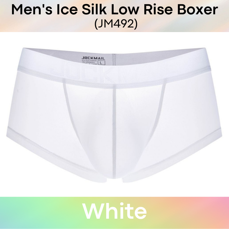 Men's Boxer : Ice Silk Low Rise Underwear (Jockmail JM492)