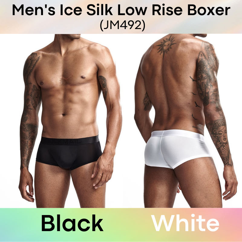 Men's Boxer : Ice Silk Low Rise Underwear (Jockmail JM492)