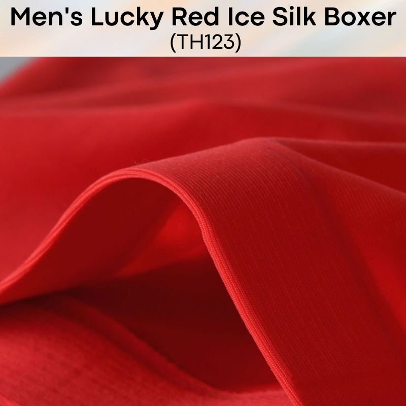 Men's Boxer : Lucky Red Ice Silk Underwear (TH123)