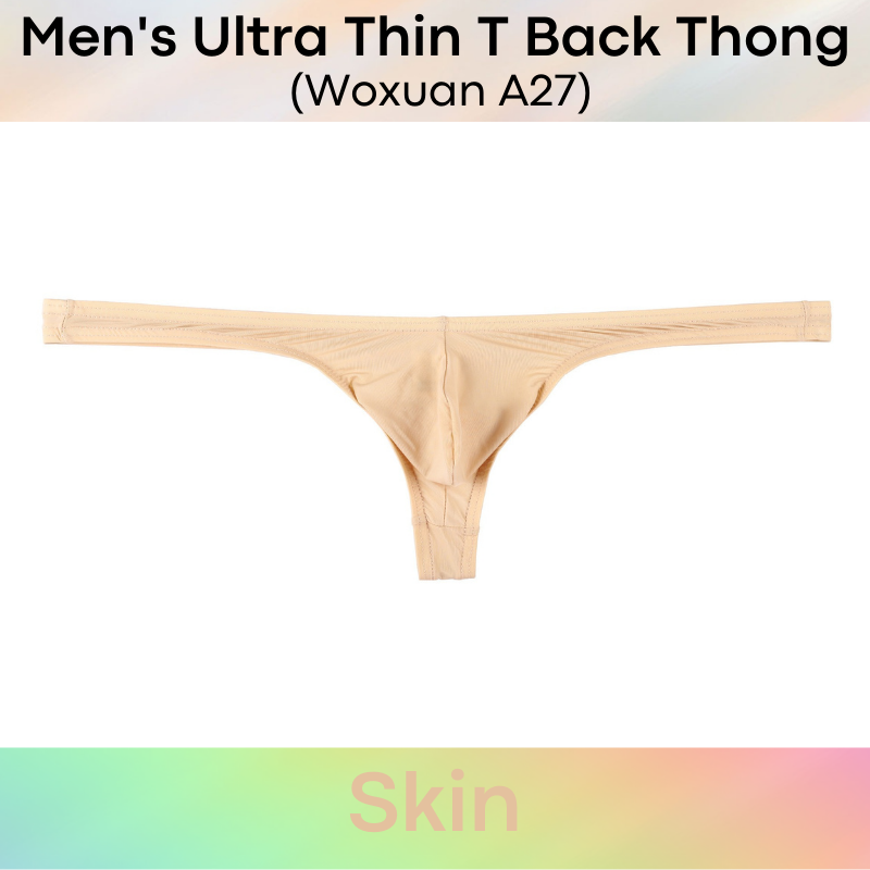 Men's Thong : Ultra Thin T Back Underwear (Woxuan A27)