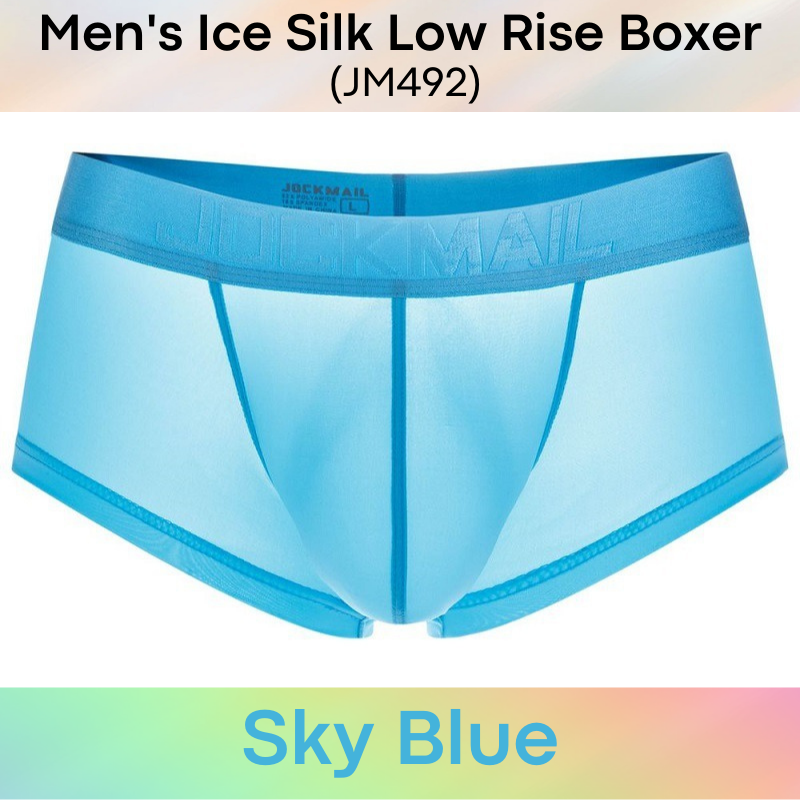 Men's Boxer : Ice Silk Low Rise Underwear (Jockmail JM492)