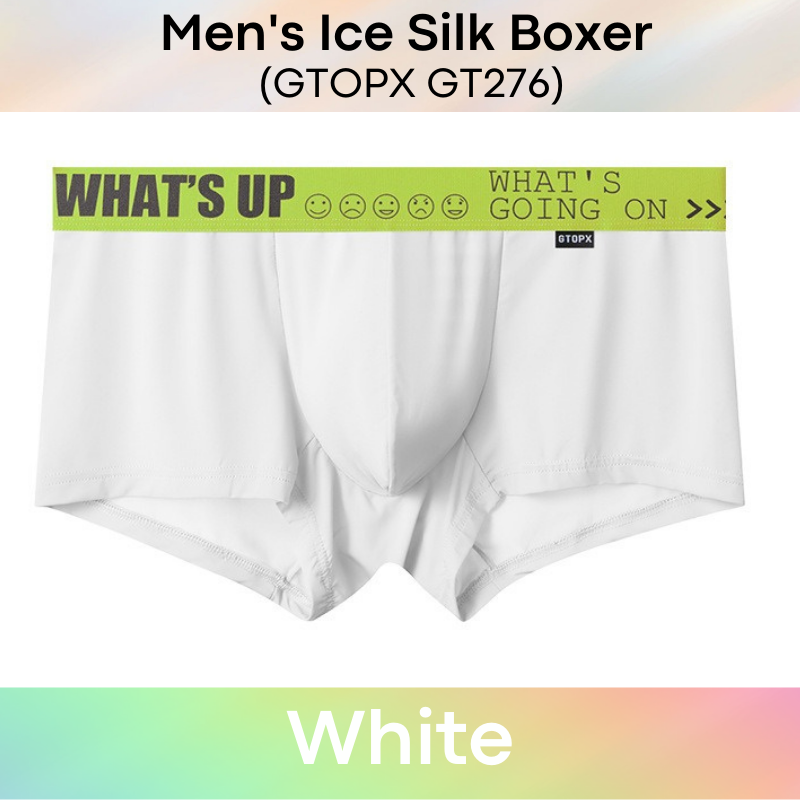 Men's Boxer : Ice Silk Printed 4cm Waistband Underwear (GTOPX GT276)
