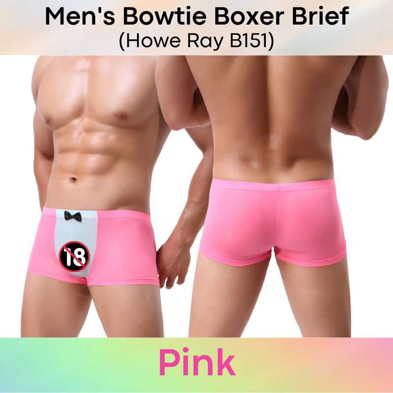 Men's Boxer : Bowtie Accessory Dual Colour Contrast Boxer Underwear (Howe Ray B151)