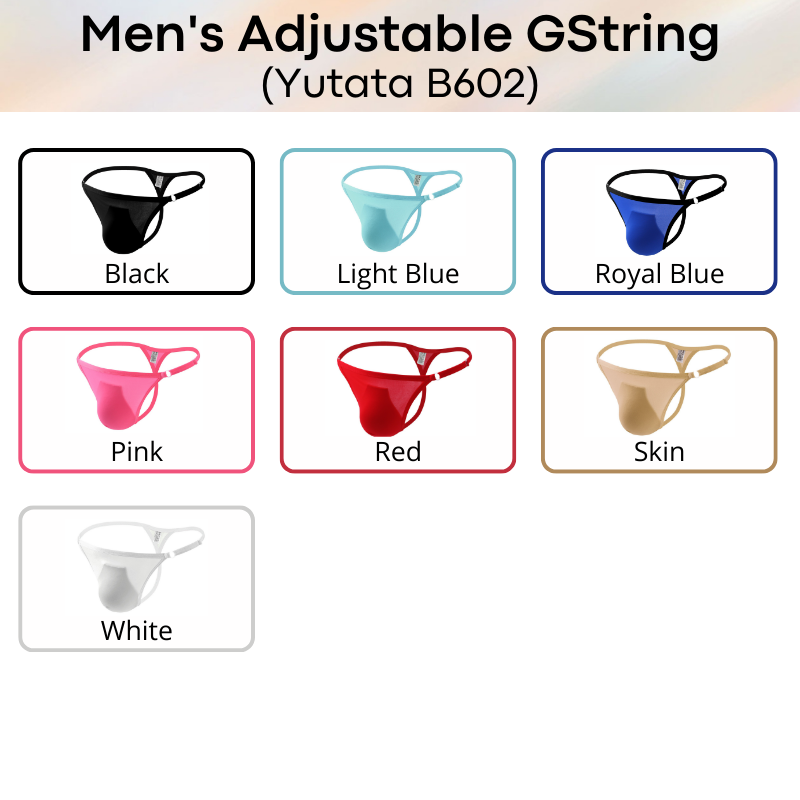 Men's GString : Adjustable Strap Ice Silk Underwear (Yutata 602)