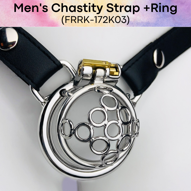 Adult Toy : Men's Chastity Cage with Strap (FRRK172-K03)