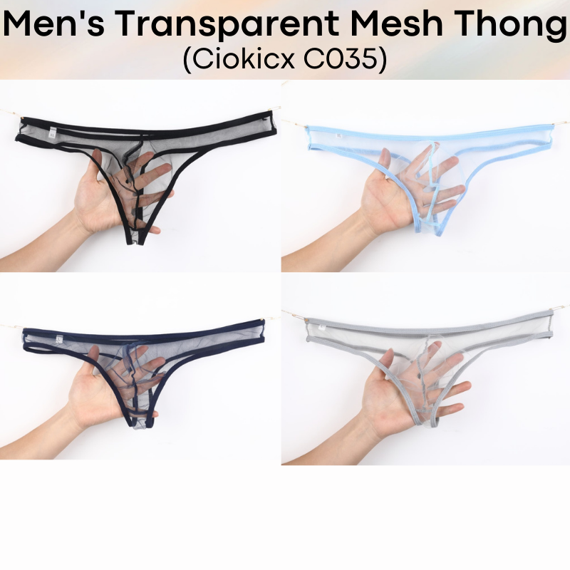 Men's Thong : Almost Transparent Mesh Thong Underwear (Ciokicx C035)