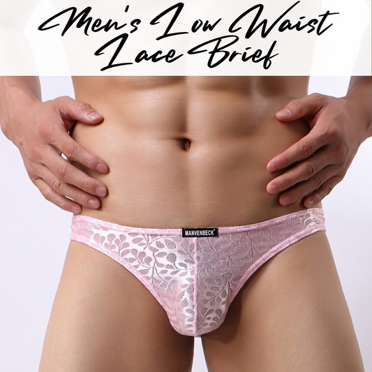 Men's Brief : Low Waist Lace Underwear (Manvenbeck 008)