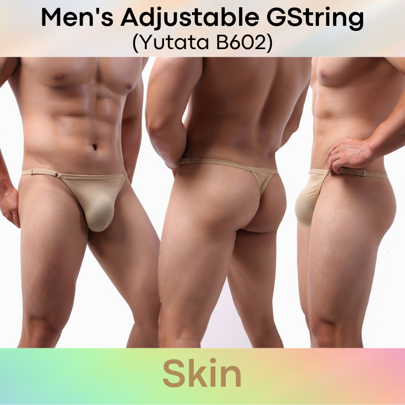 Men's GString : Adjustable Strap Ice Silk Underwear (Yutata 602)