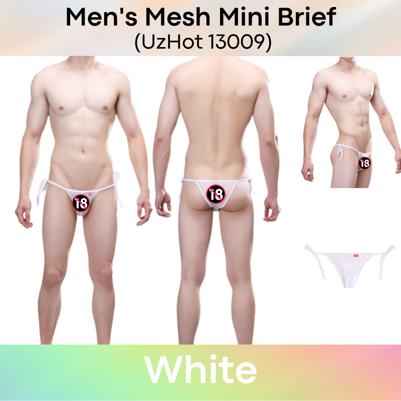 Men's Brief : Mesh with Side Tie Underwear (UzHot 13009)