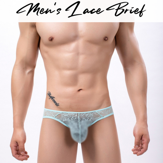 Men's Brief : Low Waist Lace Underwear (Yutata B637)