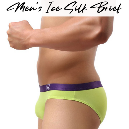 Men's Brief : Low Waist Ice Silk Underwear (Brave Person BP1141)