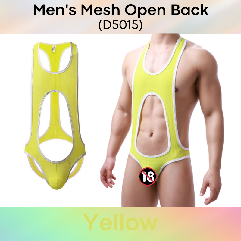 Men's Bodysuit : Mesh Open Back with Exposed Stomach (D5015)