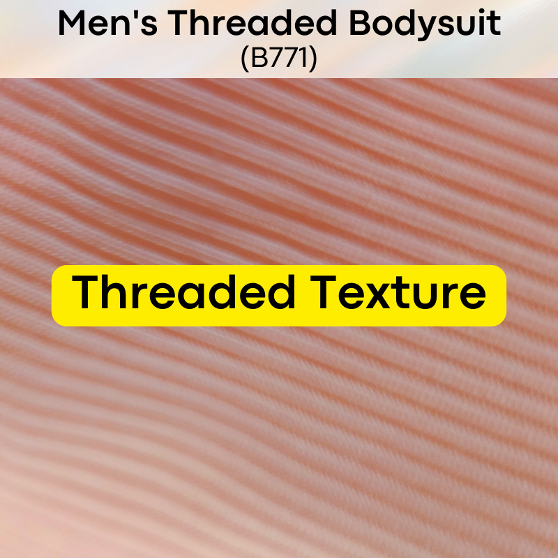 Men's Bodysuit : Threaded Texture with Removable Waist Catch (Yutata E771)