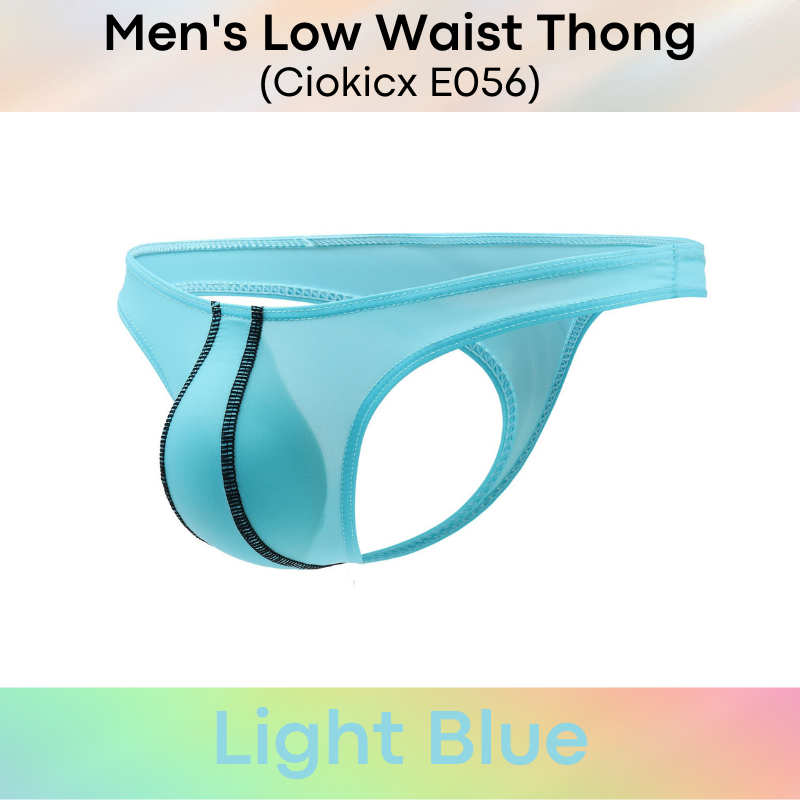 Men's Thong : Low Waist Polyester Thong Underwear (Ciokicx E056)