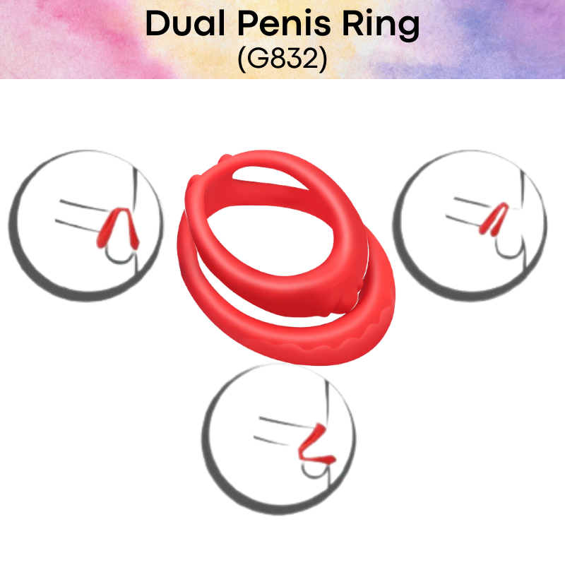 Adult Toy : Men's Dual Penis Ring (G832)