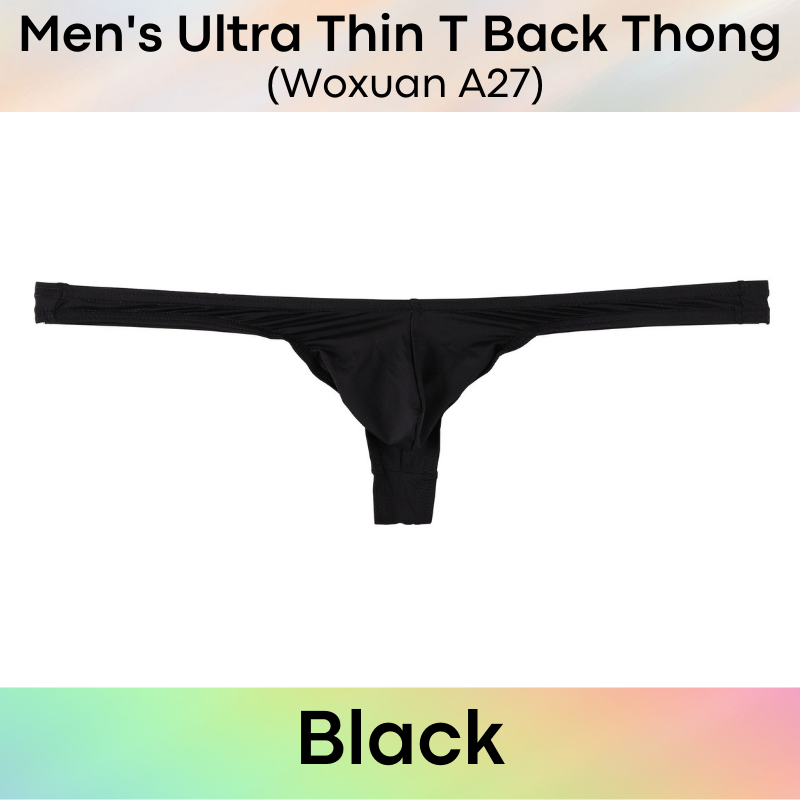 Men's Thong : Ultra Thin T Back Underwear (Woxuan A27)