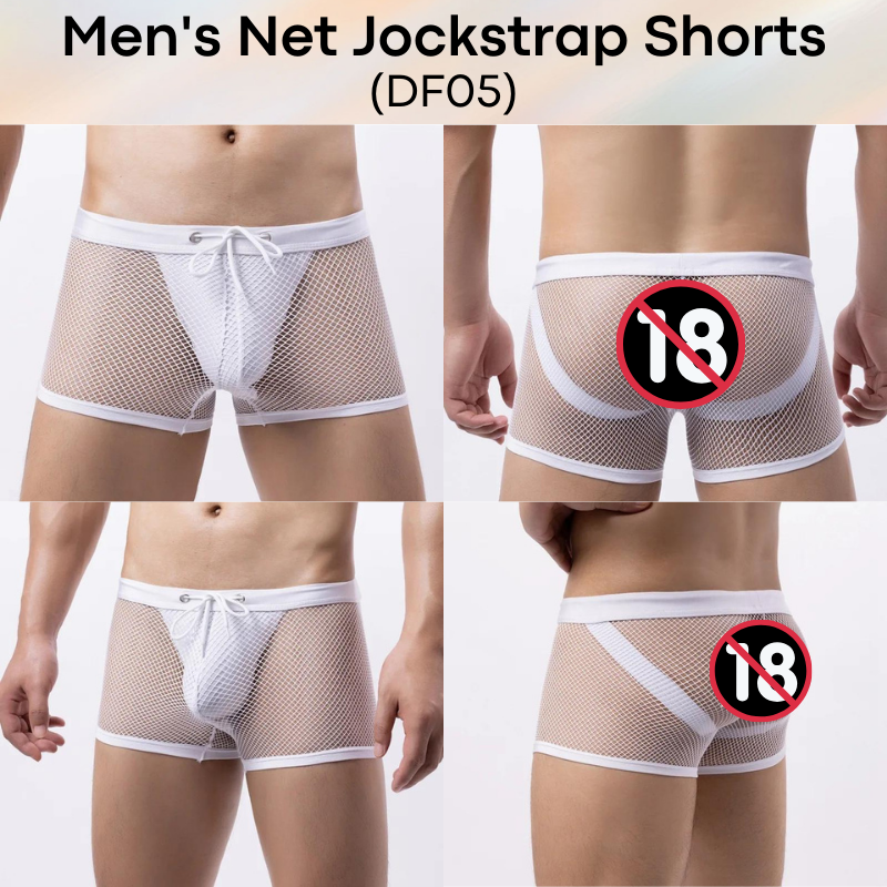 Men's Shorts : Net See Through with Inner Jockstrap Shorts (DF05)