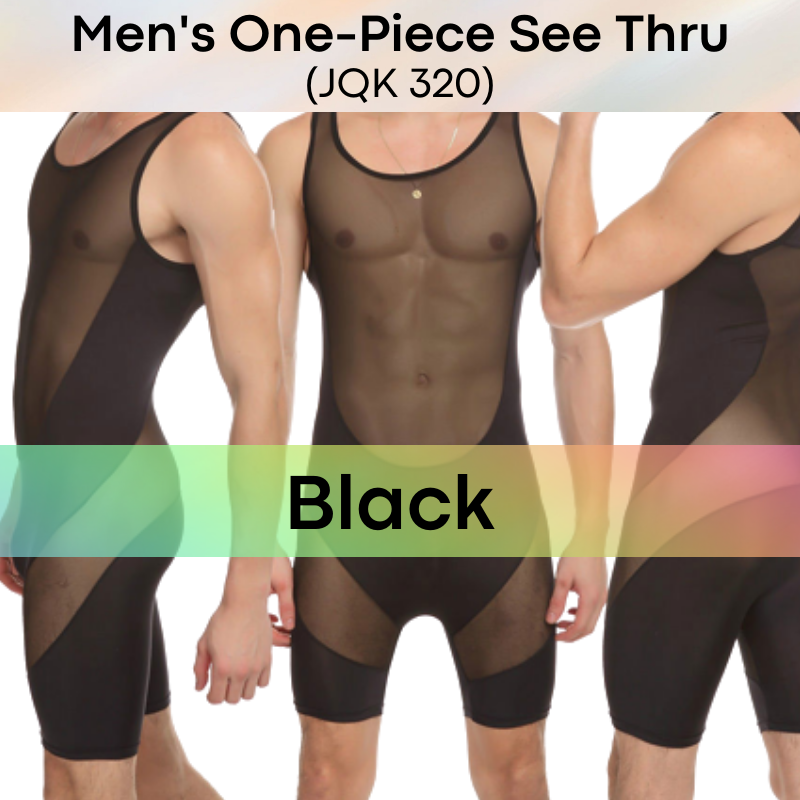 Men's Bodysuit : One-piece Mesh Suit Underwear (JQK320)