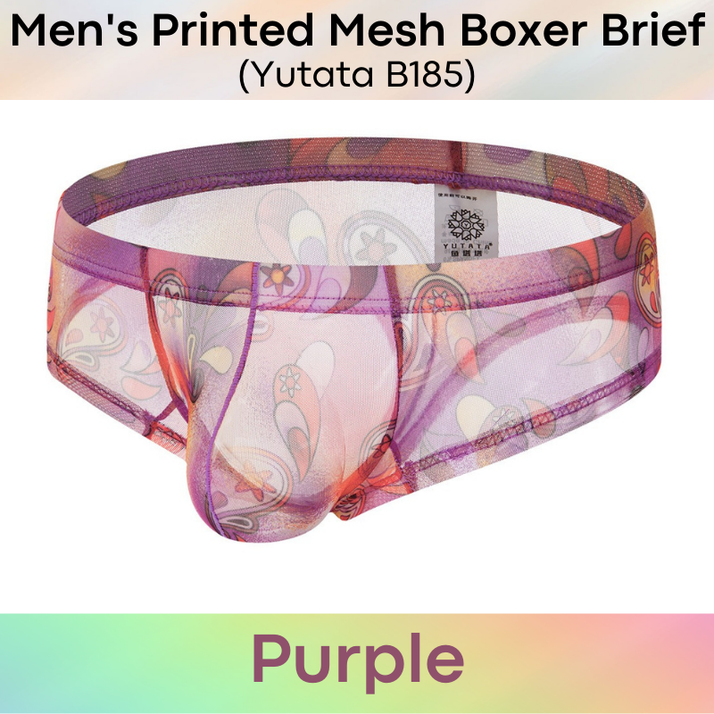 Men's Boxer : Printed Mesh Underwear (Yutata B185)