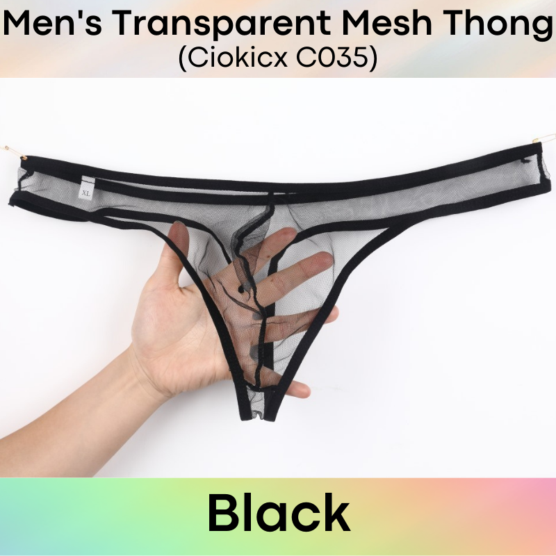 Men's Thong : Almost Transparent Mesh Thong Underwear (Ciokicx C035)