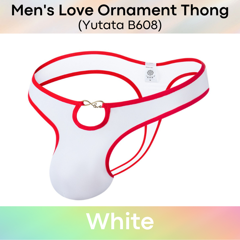 Men's Thong : Love Ornament Ice Silk Underwear (Yutata B608)