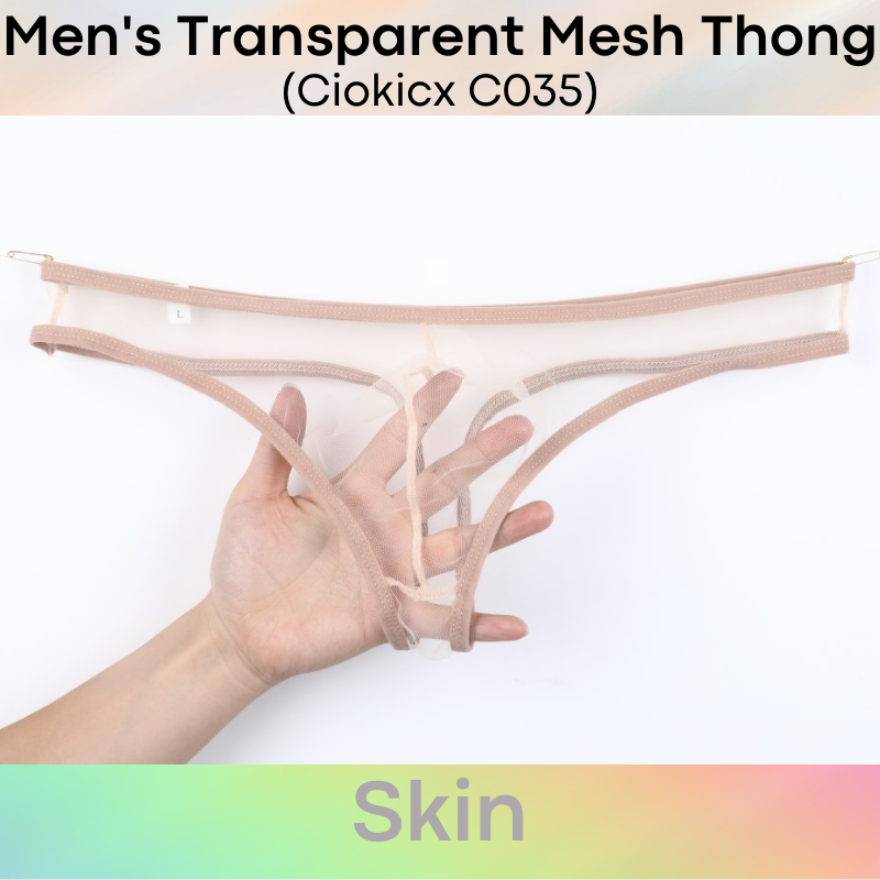 Men's Thong : Almost Transparent Mesh Thong Underwear (Ciokicx C035)