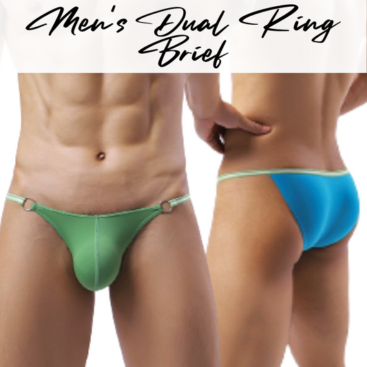 Men's Brief : 2 Ring Accessory Ice Silk Underwear (Fankazi F2405)