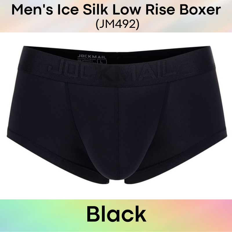 Men's Boxer : Ice Silk Low Rise Underwear (Jockmail JM492)