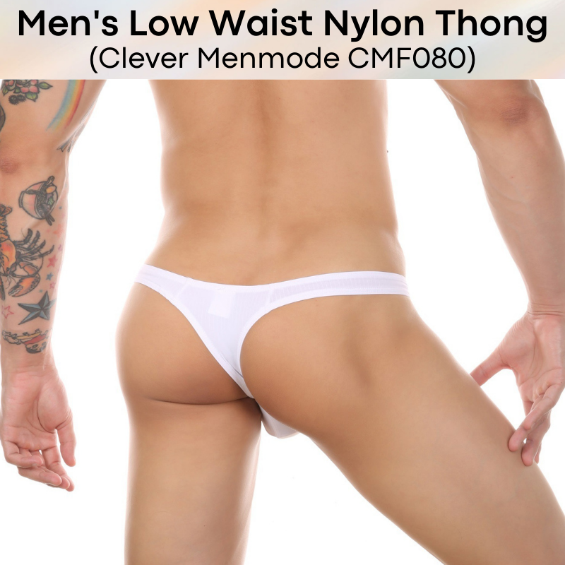 Men's Thong : Low Waist Nylon Thong Underwear (Clever Menmode CMF080)