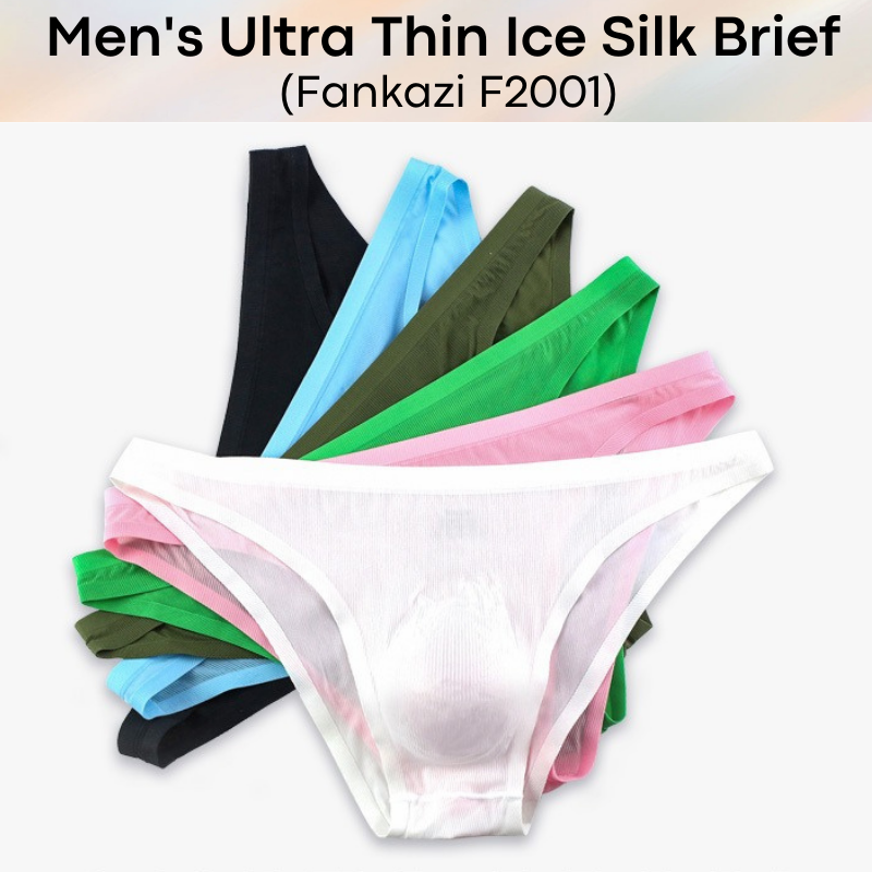 Men's Brief : Ice Silk Ultra Thin No Line Underwear (Fankazi F2201)