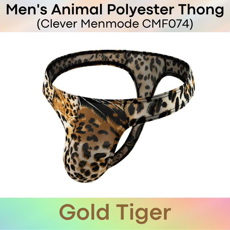 Men's Thong : Animal Print Low Waist Thong Underwear (CMF074)