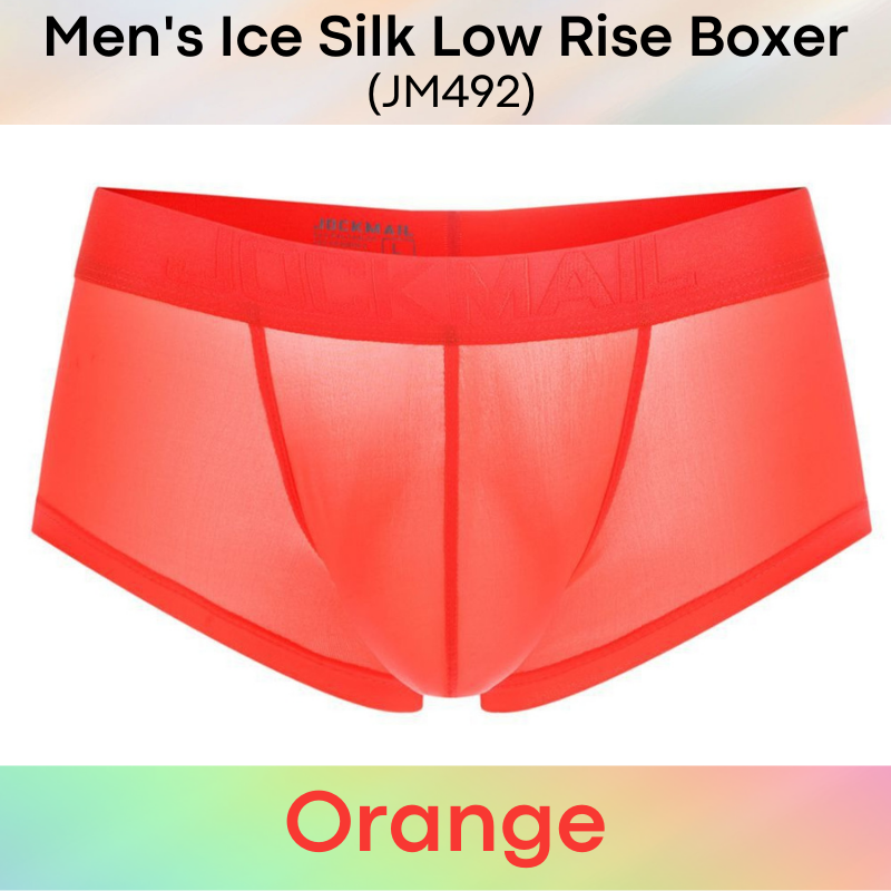 Men's Boxer : Ice Silk Low Rise Underwear (Jockmail JM492)