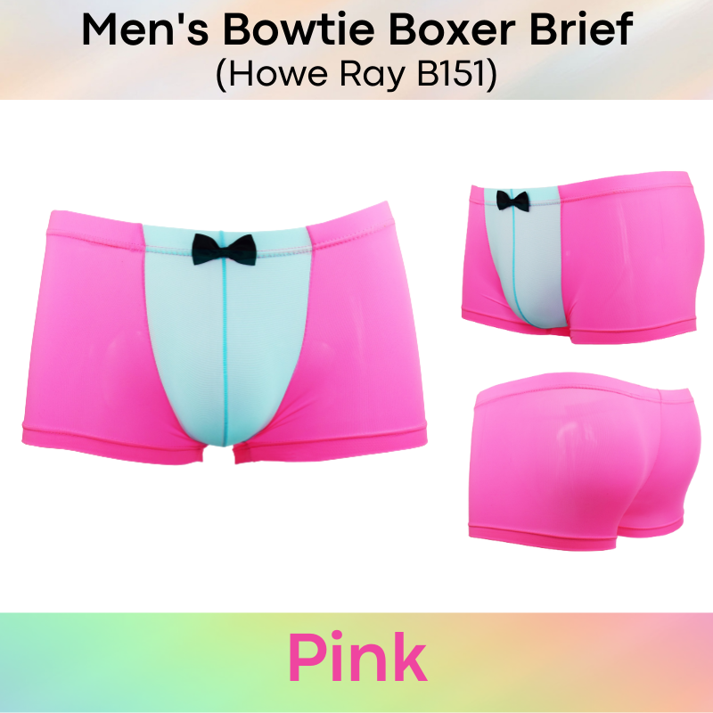 Men's Boxer : Bowtie Accessory Dual Colour Contrast Boxer Underwear (Howe Ray B151)